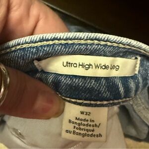 Calvin Klein Jeans Light Blue Flare Denim Ultra High Wide leg.